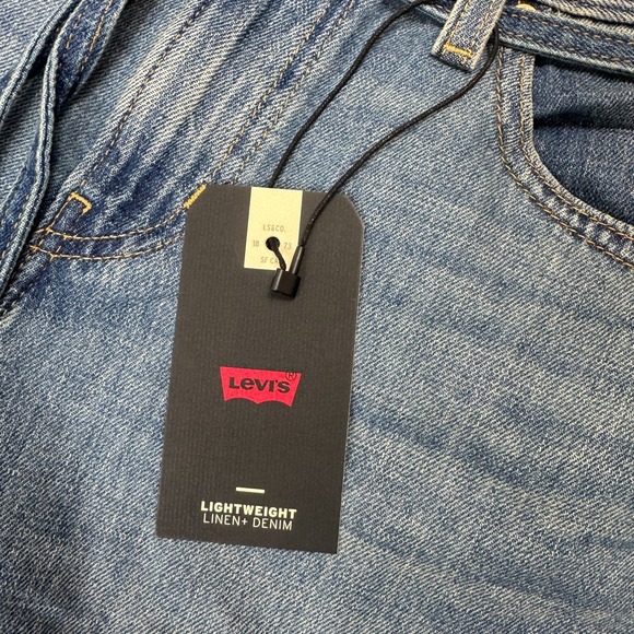 Levi's Premium XL Baggy Straight Jeans Womens 25x31 Medium Wash Tie Waist - Picture 5 of 8